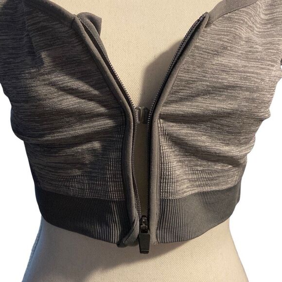 Avia Heather Racerback Seamless Zip Front Moderate Support Sports Bra Grey 3XL - Picture 2 of 6